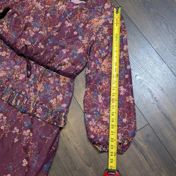 Annahhariri Maroon Ruffle Floral Maxi Dress in Deep Purple Size 18 - Picture 8 of 8